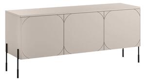 Comodă TV Sonatia 150 cm cu picioare metalice și 3 uși - cașmir