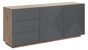 Comodă cu sertare Asha 167 cm cu 2 uși - artisan / rivier stone mat