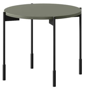 Măsuță de cafea rotundă Sonatia 45 cm cu picioare metalice - verde măsliniu