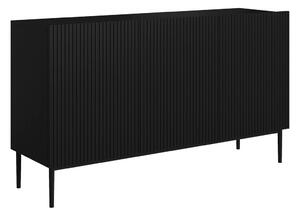 Comodă Nicole 150 cm cu 3 uși - negru mat / picioare negre