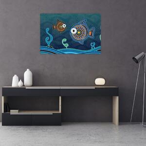 Tablou - Peștișorii desenați (90x60 cm)