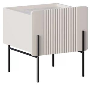 Noptieră cu sertar Malmi 45 cm - cașmir / crema bianca / picioare negre
