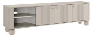 Comodă TV Vesper 187 cm cu 3 uși - cașmir / mânere aurii / picioare sferice