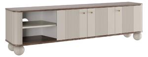 Comodă TV Vesper 187 cm - cașmir / nuc / mânere aurii / picioare sferice