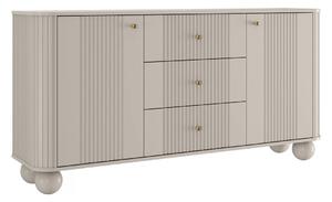 Comodă cu sertare Vesper 160 cm - cașmir / mânere aurii / picioare sferice