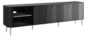 Comodă TV Vesper 3D 187 cm - negru / picioare aurii
