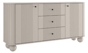 Comodă cu sertare Vesper 160 cm - cașmir / mânere negre / picioare sferice