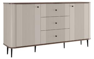 Comodă cu sertare Vesper 160 cm pe picioare - cașmir / nuc / picioare negre