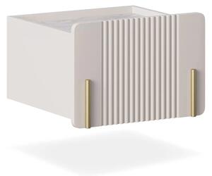 Noptieră suspendată cu sertar Malmi 45 cm - cașmir / crema bianca / auriu