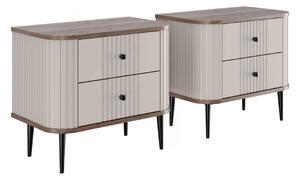 Set noptiere Vesper 56 cm - cașmir / nuc / picioare negre