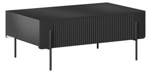 Măsuță de cafea cu sertare Malmi 100 cm - negru mat / picioare negre