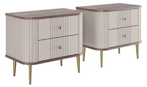 Set noptiere Vesper 56 cm - cașmir / nuc / picioare aurii