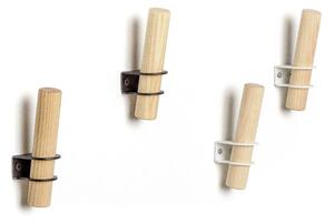 Set 2 cârlige de perete din lemn de frasin EMKO Torch, natural-alb