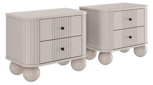 Set noptiere Vesper 56 cm - cașmir / mânere negre / picioare sferice