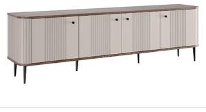 Comodă TV Vesper 4D 187 cm - cașmir / nuc / picioare negre