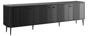 Comodă TV Vesper 4D 187 cm - negru / picioare negre