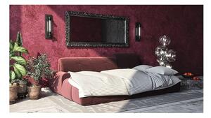 Canapea extensibilă din catifea cu șezlong pe partea stângă devichy Tous, roz închis