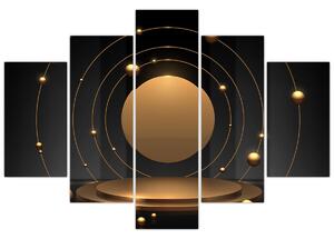 Tablou - Cercuri aurii (150x105 cm)