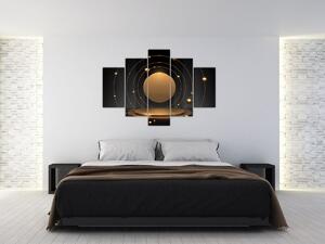 Tablou - Cercuri aurii (150x105 cm)