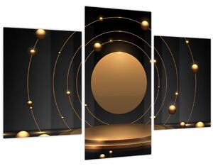 Tablou - Cercuri aurii (90x60 cm)
