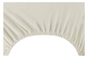 Cearșaf de pat cu elastic DecoKing Nephrite, 200–220 cm, crem deschis