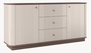 Comodă cu sertare Vesper 160 cm - cașmir / nuc / mânere aurii