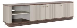 Comodă TV Vesper 3D 187 cm - cașmir / nuc / mânere aurii