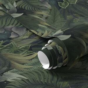 Tapet Frunziș tropical dens în tufișuri de un verde intens, Tapet natura, Tapet frunze, a00943 : Uwalls.ro