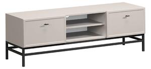 Comodă TV cu sertare Lorini 150 cm - cașmir / mânere negre T-bar / cadru