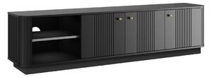 Comodă TV Vesper 3D 187 cm - negru / mânere aurii