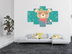 Tablou - Ursulețul fluturând labuța (150x105 cm)