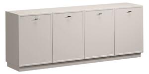 Comodă Lorini 200 cm cu 4 uși - cașmir / mânere negre T-bar