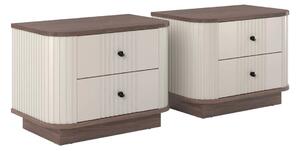 Set noptiere Vesper 56 cm - cașmir / nuc / mânere negre