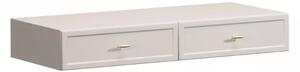Consolă suspendată Lorini 100 cm cu sertare - cașmir / mânere aurii T-bar