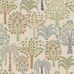 Tapet Copaci decorativi într-o paletă naturală delicată, Tapet pădure, Tapet copaci, a00960 : Uwalls.ro