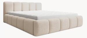 Pat tapițat Tesia 160x200 cu ladă de depozitare - bouclé bej Quelle 03