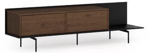 Comodă TV Zenar 200 cm cu picioare metalice - nuc elegant / negru