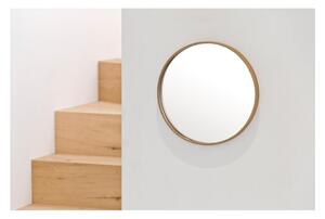 Oglindă de perete cu ramă din lemn de stejar Wireworks Glance, ⌀ 31 cm