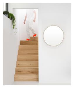 Oglindă de perete cu ramă din lemn de stejar Wireworks Glance, ⌀ 66 cm