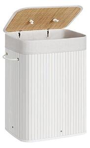 Cos pentru rufe, Songmics, 72 L, Alb, LCB010W01, 40 x 30 x 60 cm