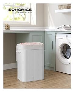 Cos pentru rufe, Songmics, 72 L, Alb, LCB010W01, 40 x 30 x 60 cm