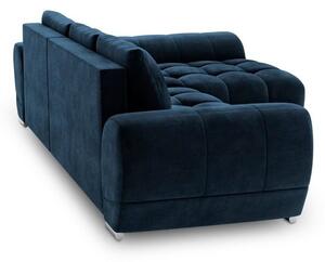 Colțar extensibil cu tapițerie de catifea și șezlong pe partea dreaptă Windsor & Co Sofas Nuage, albastru