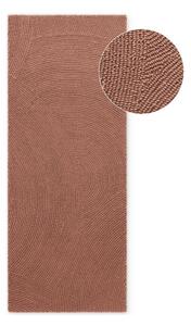 Covor tip traversă teracotă țesut manual din lână 80x200 cm Calmio – Hanse Home