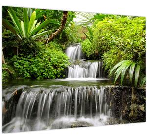 Tablou - Cascadă în pădurea tropicală (70x50 cm)