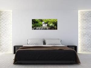 Tablou - Cascadă în pădurea tropicală (120x50 cm)