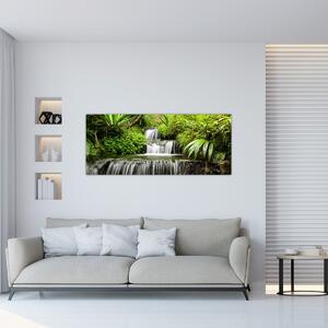Tablou - Cascadă în pădurea tropicală (120x50 cm)