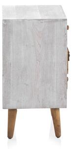 Noptieră cu 3 sertare Geese Rustico Puro, 48,5 cm x 65 cm, alb-naturla