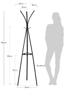Cuier Kave Home Stearn, înălțime 183 cm, negru