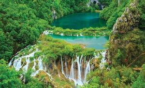 Fototapet cu lac în pădure tropicală şi o cascadă - 3601 - Fototapet24