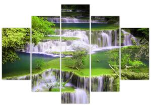 Tablou - Cascada Huay Mae Khamin, Kanchanaburi, Thailanda (150x105 cm)